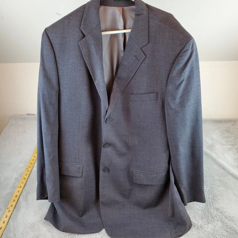Lauren Ralph Lauren Wool Cashmere Blazer Mens 46L 3-Button Sport Coat Dark Gray